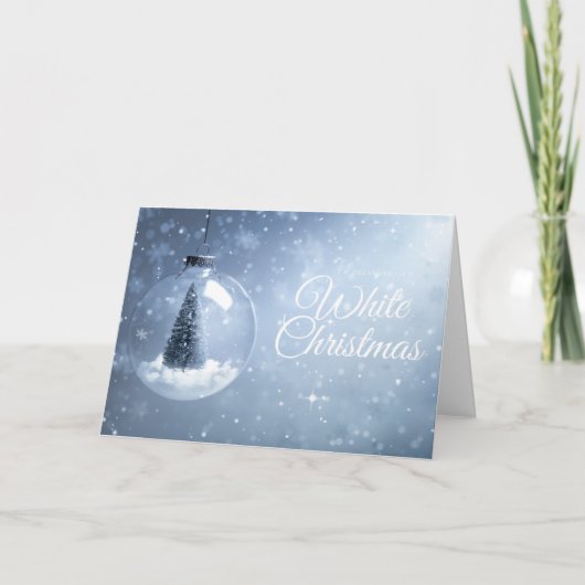 weiße Weihnachtsfeier Feiertagskarte (Vorderseite)