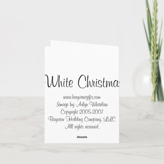 weiße Weihnachtsfeier Feiertagskarte (Rückseite)