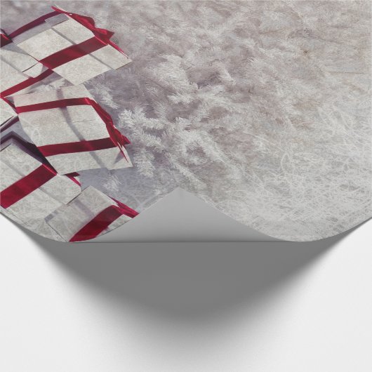 weiße Weihnachtsfeier Geschenkpapier (Ecke)