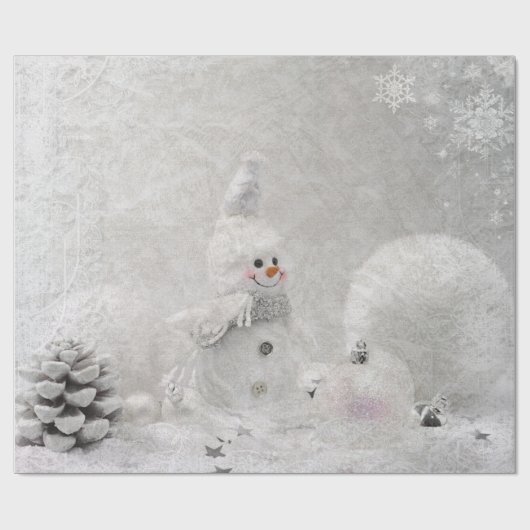 weiße Weihnachtsfeier Geschenkpapier (Flach)