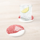 weiße Weihnachtsfeier Getränkeuntersetzer (Seite)