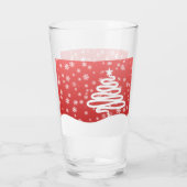 weiße Weihnachtsfeier Glas (Rückseite)