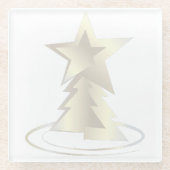 weiße Weihnachtsfeier Glasuntersetzer (Vorderseite)