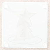 weiße Weihnachtsfeier Glasuntersetzer (Rückseite)