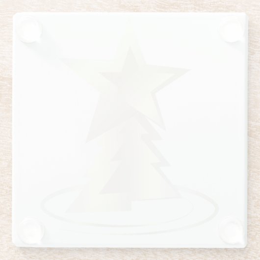 weiße Weihnachtsfeier Glasuntersetzer (Rückseite)