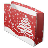 weiße Weihnachtsfeier Große Geschenktüte (Rückseite Schrägansicht)