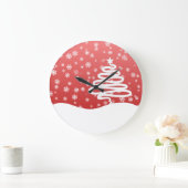 weiße Weihnachtsfeier Große Wanduhr (Zuhause)