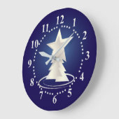weiße Weihnachtsfeier Große Wanduhr (Winkel)