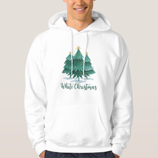 weiße Weihnachtsfeier Hoodie (Vorderseite)