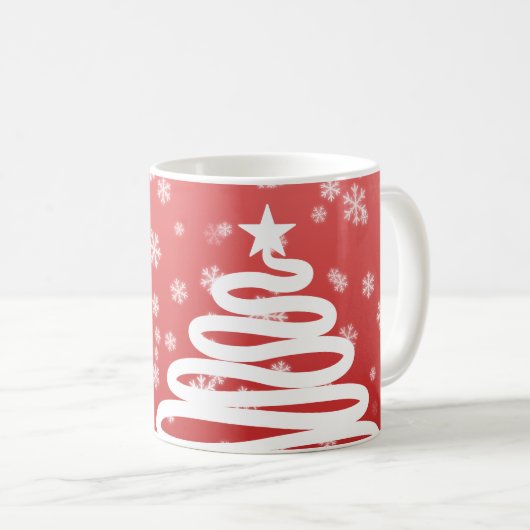 weiße Weihnachtsfeier Kaffeetasse (VorderseiteRechts)
