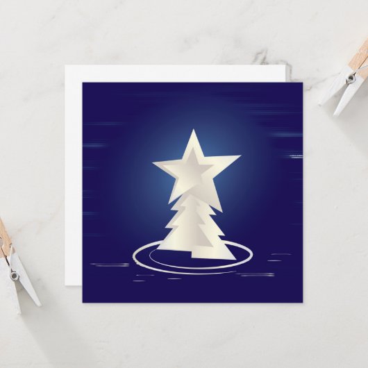 weiße Weihnachtsfeier Karte (Vorderseite/Rückseite Beispiel)