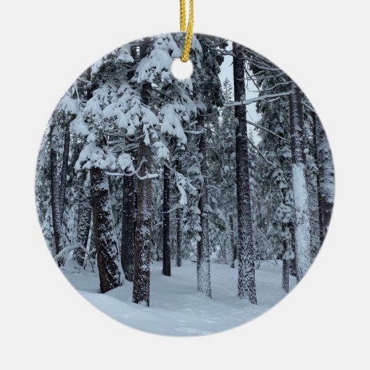 weiße Weihnachtsfeier Keramik Ornament (Vorne)