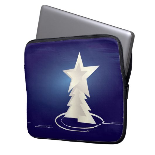 weiße Weihnachtsfeier Laptopschutzhülle (Vorderseite Links)