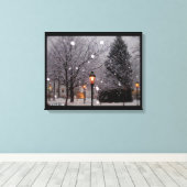 weiße Weihnachtsfeier Leinwanddruck (Insitu (Holzboden))