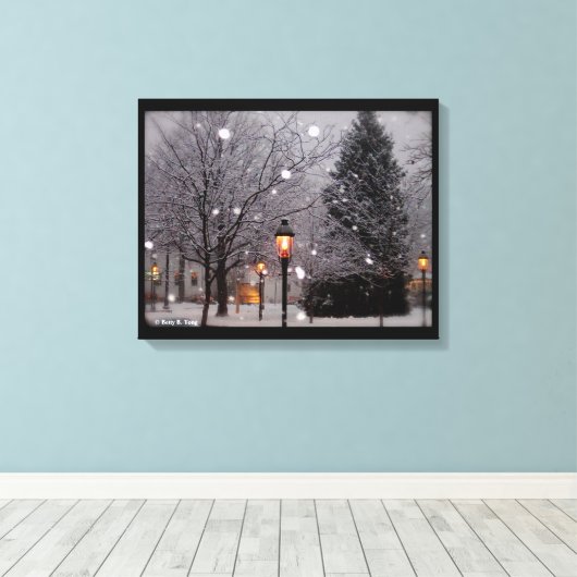 weiße Weihnachtsfeier Leinwanddruck (Insitu (Holzboden))