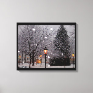 weiße Weihnachtsfeier Leinwanddruck