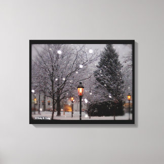 weiße Weihnachtsfeier Leinwanddruck