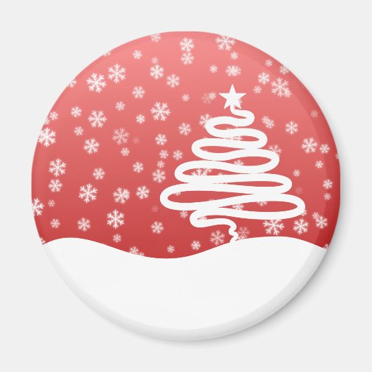 weiße Weihnachtsfeier Magnet (Vorne)