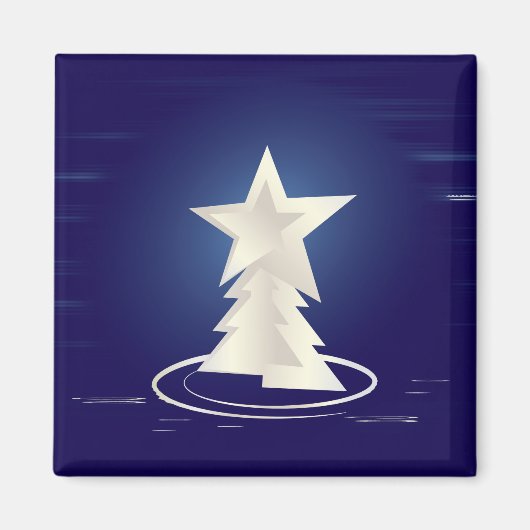 weiße Weihnachtsfeier Magnet (Vorne)