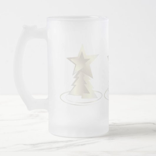 weiße Weihnachtsfeier Mattglas Bierglas (Links)