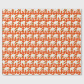 Weiße Weihnachtsfeier mit rotem Karomuster Geschenkpapier (Flach)