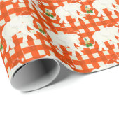 Weiße Weihnachtsfeier mit rotem Karomuster Geschenkpapier (Rolleneckpunkt)