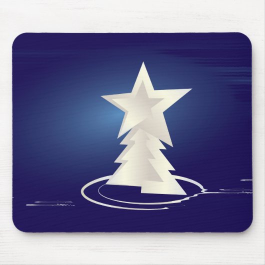 weiße Weihnachtsfeier Mousepad (Vorne)