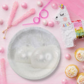 weiße Weihnachtsfeier Pappteller (Party)