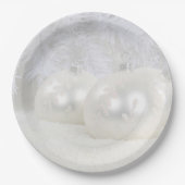 weiße Weihnachtsfeier Pappteller (Vorderseite)