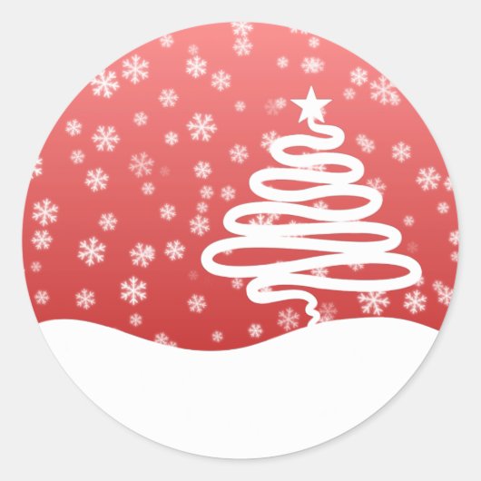 weiße Weihnachtsfeier Runder Aufkleber (Vorderseite)