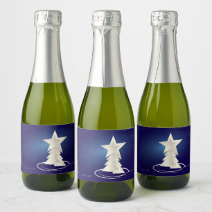 weiße Weihnachtsfeier Schaumweinetikett