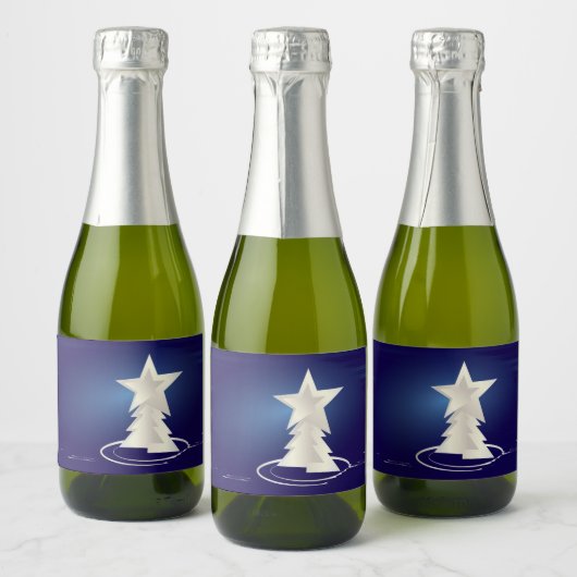 weiße Weihnachtsfeier Schaumweinetikett (Flaschen)