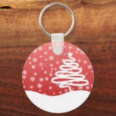 weiße Weihnachtsfeier Schlüsselanhänger (Vorderseite)