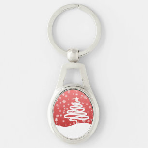 weiße Weihnachtsfeier Schlüsselanhänger