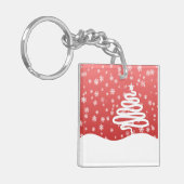 weiße Weihnachtsfeier Schlüsselanhänger (Vorderseite links)