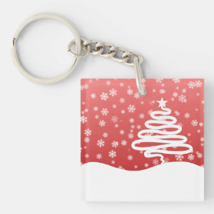 weiße Weihnachtsfeier Schlüsselanhänger