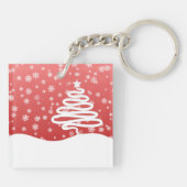 weiße Weihnachtsfeier Schlüsselanhänger (Rückseite)