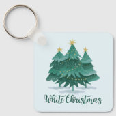 weiße Weihnachtsfeier Schlüsselanhänger (Vorderseite)
