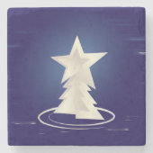 weiße Weihnachtsfeier Steinuntersetzer (Vorderseite)