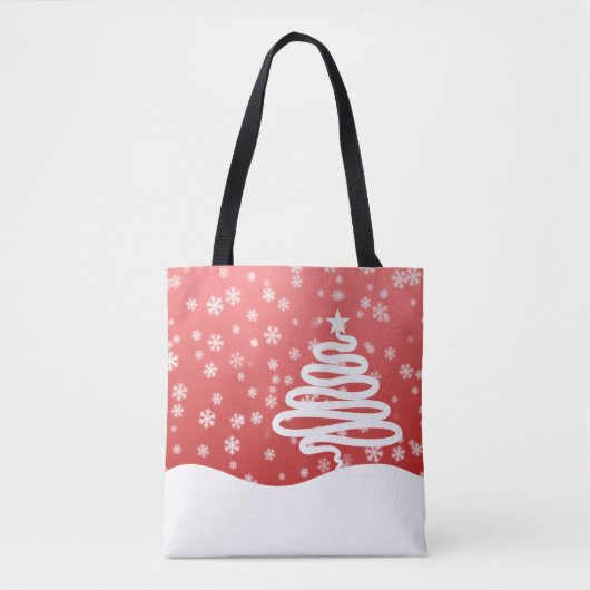weiße Weihnachtsfeier Tasche (Vorderseite)