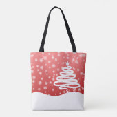weiße Weihnachtsfeier Tasche (Rückseite)