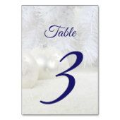 weiße Weihnachtsfeier | Winterhochzeit Tischnummer (Rückseite)