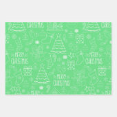 Weiße Weihnachtsfeiertage auf Grün Geschenkpapier Set (Vorderseite 2)