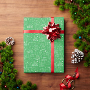 Weiße Weihnachtsfeiertage auf Parakeet Green Geschenkpapier
