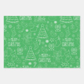 Weiße Weihnachtsfeiertage auf Parakeet Green Geschenkpapier Set (Vorderseite 2)