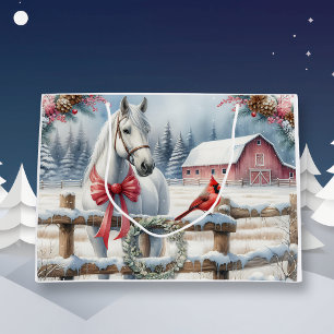 Weiße Weihnachtsferien und Kardinal Große Geschenktüte