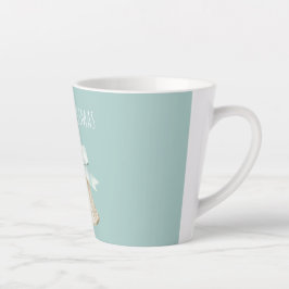 Weiße Weihnachtsglocke mit hübscher blauer Schleif Milchtasse
