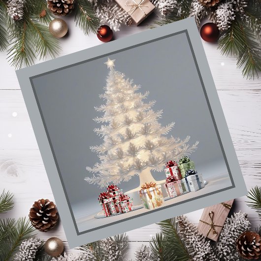 weiße Weihnachtskarte Magnetkarte