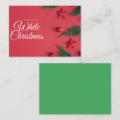 weiße Weihnachtskarte Mitteilungskarte (Vorne/Hinten)