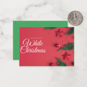 weiße Weihnachtskarte Mitteilungskarte (Vorderseite/Rückseite Beispiel)